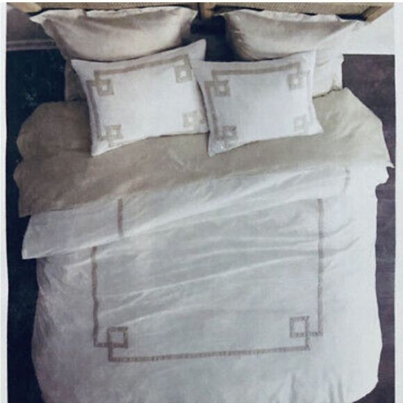 Villa By Noble Excellence Greek Key Duvet Cover Full/Queen - Picture 1 of 7